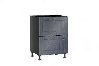 Тумба кухонная 600 с 2 ящиками (4) Мокка ЛД 274.130.000.131 Черная Дуб фактурный антрацит