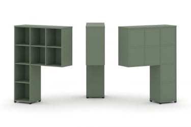 Надставка на стол высокая односторонняя + задняя стенка (8 шт.) CОНCЕПТ CН.ОНВ-001 Кобо Черный металл / CONCEPT CN.ONV-001