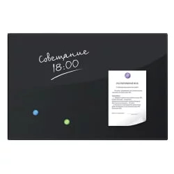 Доска магнитно-маркерная стеклянная BRAUBERG 40х60 см Черная