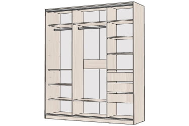 Шкаф-купе 3-х дверный Виктория 2000х584х2300, Бодега светлая 20ДЗЗЗДЛЛЛДЗЗЗ-ЯППШ-Бс 310-2957