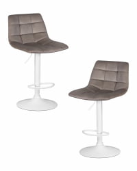 Стул барный ДОБРИН ТАИЛОР ВХИТЕ (серый велюр (МДЖ9-75)) 2 шт / DOBRIN TAILOR WHITE (MJ9-75))
