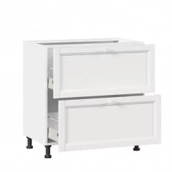 Тумба кухонная 800 с 2 ящиками ЛЮКС (4) Джулия ЛД 284.920.000.039 Белый