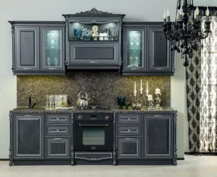 Шкаф кухонный 600 горизонтальный открытый Италия ЛД 275.717.000 Черный Дуб темный