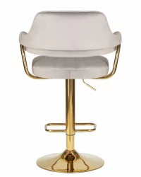 Стул барный DOBRIN CHARLY GOLD Серый велюр MJ9-75