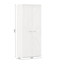 Шкаф двустворчатый Милтон ЛД 537.020.000 Белый