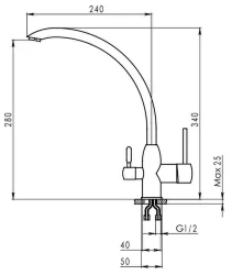 Кухонный смеситель GRANULA 2167 Шварц