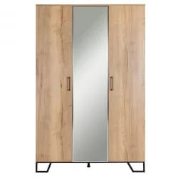 Шкаф трехстворчатый с зеркалом Лофт с зеркалом Дуб Натур / Loft