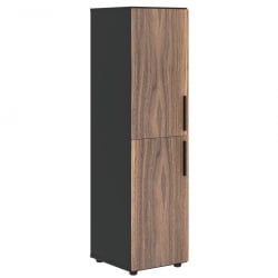 Шкаф-колонка с 2 глухими малыми дверьми (левый) VELION VENEER VRMCS 40.4 L Американский орех Яшма черная