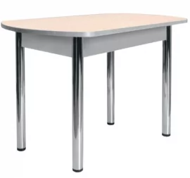 Стол обеденный Европейский ХРОМ 3 кат. 101 круги ЛДСП белый