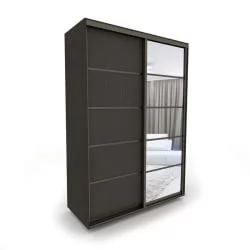 Большой шкаф Акцент-Квадро Д 1400х600  Венге/Бронза