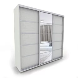 Шкаф-купе 3-х дверный Акцент-Квадро КВ 1500х600 Выбеленное дерево