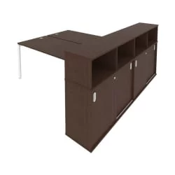 Рабочая станция с опорным шкафом-купе Метал Сйстем Б.РС-СШК-4.5 Венге/Белый / Metal System