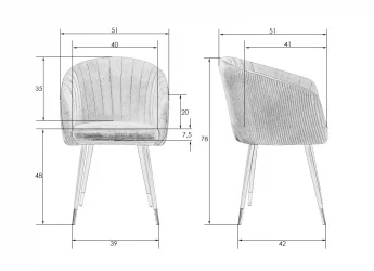 Стул обеденный DOBRIN MARY Бронзово-розовый велюр 1922-17