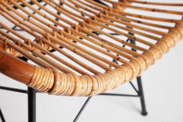 Кресло Secret De Maison Petunia (mod. 01 5088 SP KD/1-1) натуральный ротанг/металл, 80х61х66см, светлый мед/черный