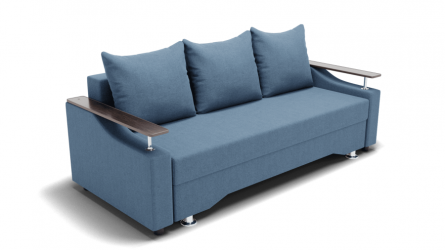 Диван Квадро-1 ППУ (ЗР) Цвет фасада: Голубой; Тип: Прямой; Материал фасада: Металл/Велюр