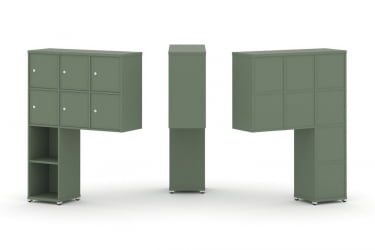 Надставка на стол высокая односторонняя + задняя стенка (8 шт.) + распашной фасад (6 шт.) CОНCЕПТ CН.ОНВ-008 Кобо Белый металл / CONCEPT CN.ONV-008