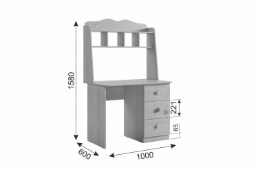 Письменный стол с полками и ящиками Чудо MDW-05 Белый рамух