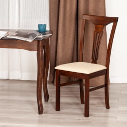 Стул Гермес/ Hermes дерево гевея, 43х49х94см, Cappuchino , ткань бежевая (S178-4)