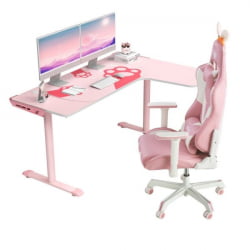 Стол письменный (для компьютера) угловой EUREKA ERK-L60R-PK-V2 (правый), розовый