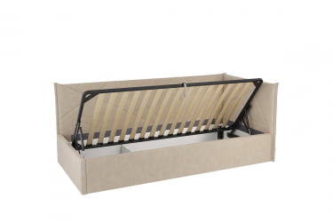 Односпальная кровать с подъемным механизмом Бест (Тахта) КМ.T-15 капучино (велюр)