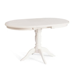 Раздвижной овальный стол STEFANO бук, мдф, 100+30x80x77см, Ivory white