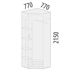 Шкаф угловой (лев/прав) Денвер 401.04