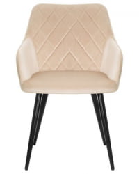 Стул обеденный ДОБРИН РОБЕРТ (черные матовые ножки, велюр В108-98 Бежевый) 2 шт / DOBRIN ROBERT V108-98