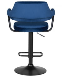 Стул барный DOBRIN CHARLY BLACK (синий велюр (MJ9-117)) 2 шт