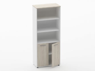 Шкаф 4 широкий верх открытый, низ закрытый Deka 10.19.111 Дуб Сантана светлый/Белый