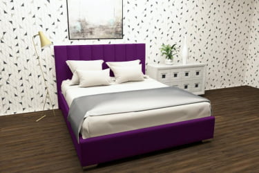 Кровать 160 на 200 Терра с подъемным механизмом Цвет фасада: Фуксия; Материал фасада: Металл/Велюр; Спальное место: 1600х2000 мм