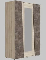Шкаф трехстворчатый Санремо 02 Дуб сонома светлый Ателье темное