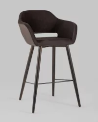 Стул барный Саймон Б велюр Темно-коричневый