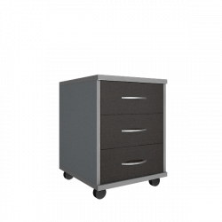 Тумба подкатная (3 ящика, с замком) Riva А.ТМ-3 Венге/Металлик