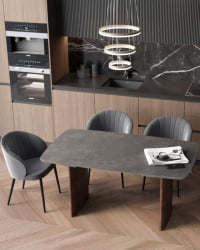 Стол обеденный Астарта раскладной 160-240х90 см керамика темная