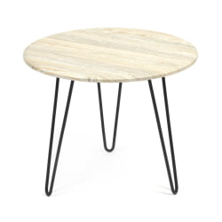 Круглый журнальный столик HURON МДФ/металл, 55*55*45 см, Скания натуральная (ножки черные)