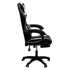 Геймерское кресло 088 цвет черный/белый с массажем 088-black-white-mass