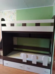 Кровать Юниор 1 (без бортика) Бодего-белое дерево