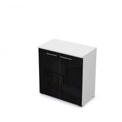 Шкаф низкий со стеклом GLOSS LINE 9НШ.023.4  Белый премиум