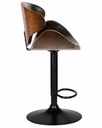 Стул барный DOBRIN KARTER BLACK (коричевый орех дерево (BWW), черный PU)