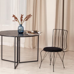 Стул LALITA (mod. 172) металл/ткань, 44 х 51.5 х 85 см, Black (черный)