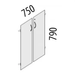 Двери ЛДСП на 2 секции с замком Альфа 63.59 Дуб кобург