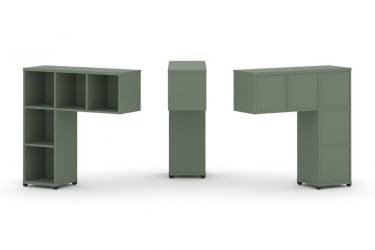 Надставка на стол низкая односторонняя + задняя стенка 5шт. CONCEPT CN.ONN-001 Кобо Черный металл