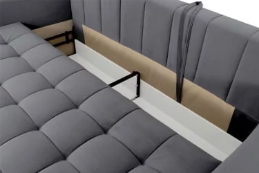 Серый диван из велюра Бремен 1 Стандарт Альба темно-серый