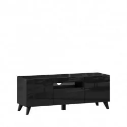 ТВ тумба Бруклин 1200 с опорами Черный глянец