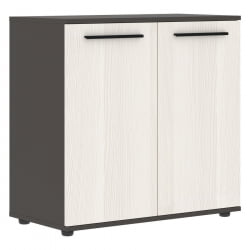 Шкаф с глухими малыми дверьми ЕДИС ЕЛCС 85.1 Ясень Траун Черный Мокко / EDIS ELCS