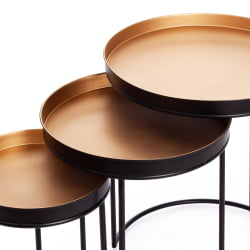 Набор столиков Secret De Maison RUNA ( mod. 11870 ) алюминиевый сплав, 30,5*30,5*48 см, черный/античная медь