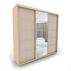 Шкаф-купе 3-х дверный Акцент-Квадро Д 2100х600 Дуб Молочный/золото