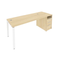 Рабочая станция с опорной тумбой Metal System Б.РС-СТП -1.4 Акация/Белый