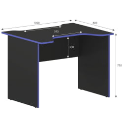 Игровой компьютерный стол SKILLL SKL 100CA антрацит/синий