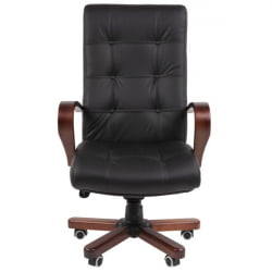 Офисное кресло CHAIRMAN 424ВД, натуральная кожа/экокожа, черный / 424WD,